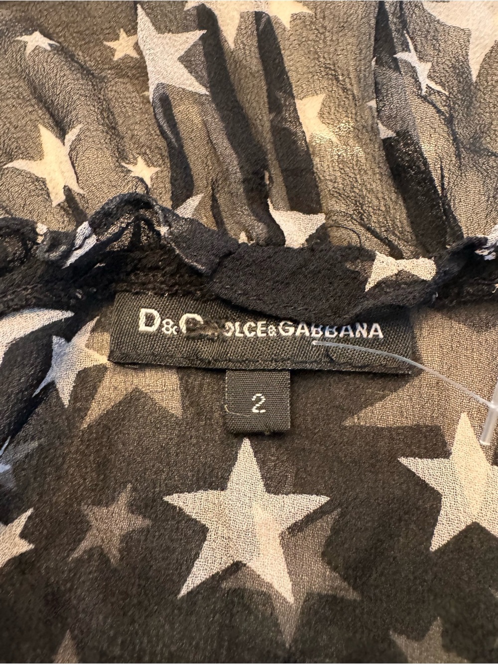 ✨ D&G Dolce & Gabbana Silk Star Print Ruffle Mini Dress - IT 38 / US 2 - Picture 4 of 7